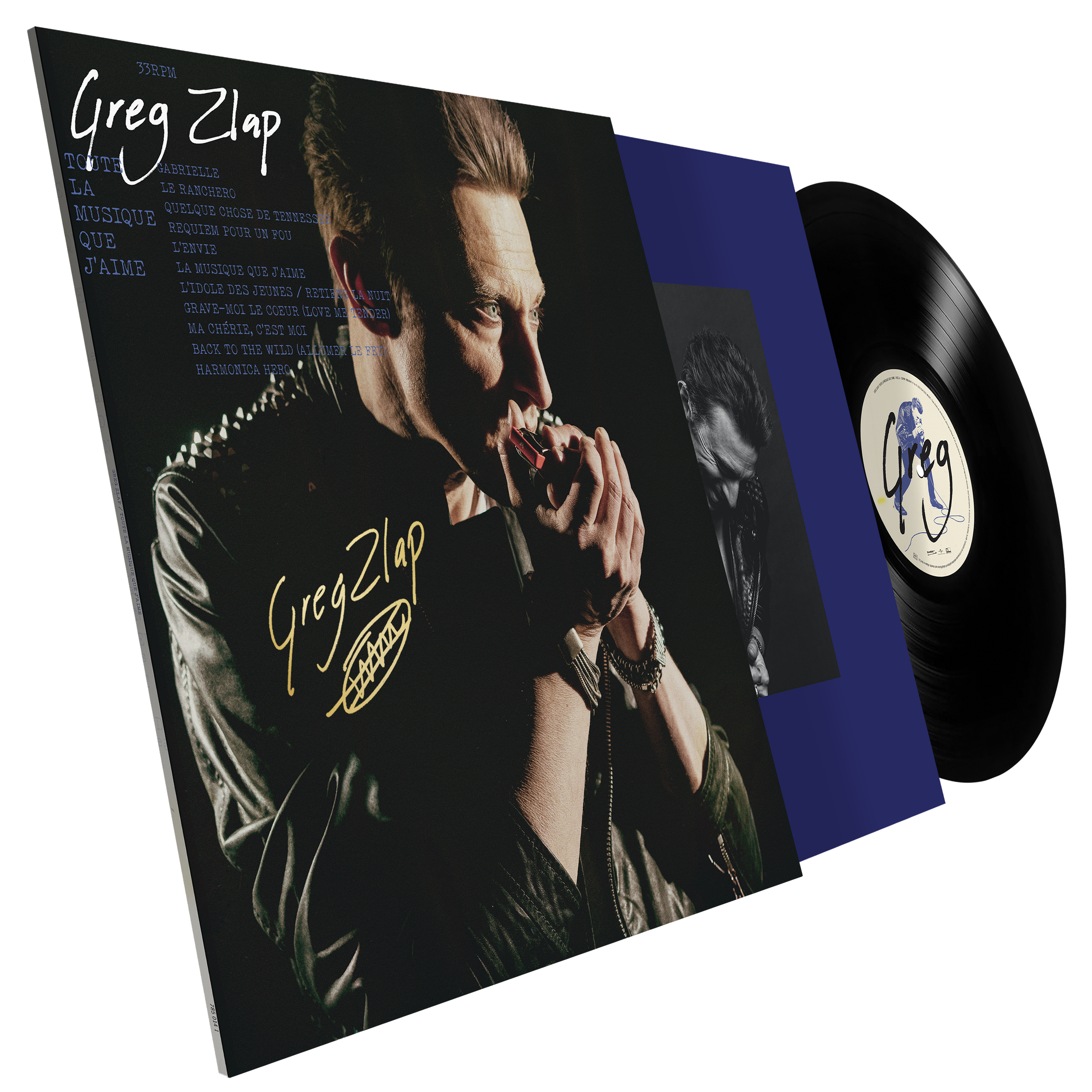 PACK VINYLE DÉDICACÉ + HARMONICA BLUESBAND NOIR (en Do)