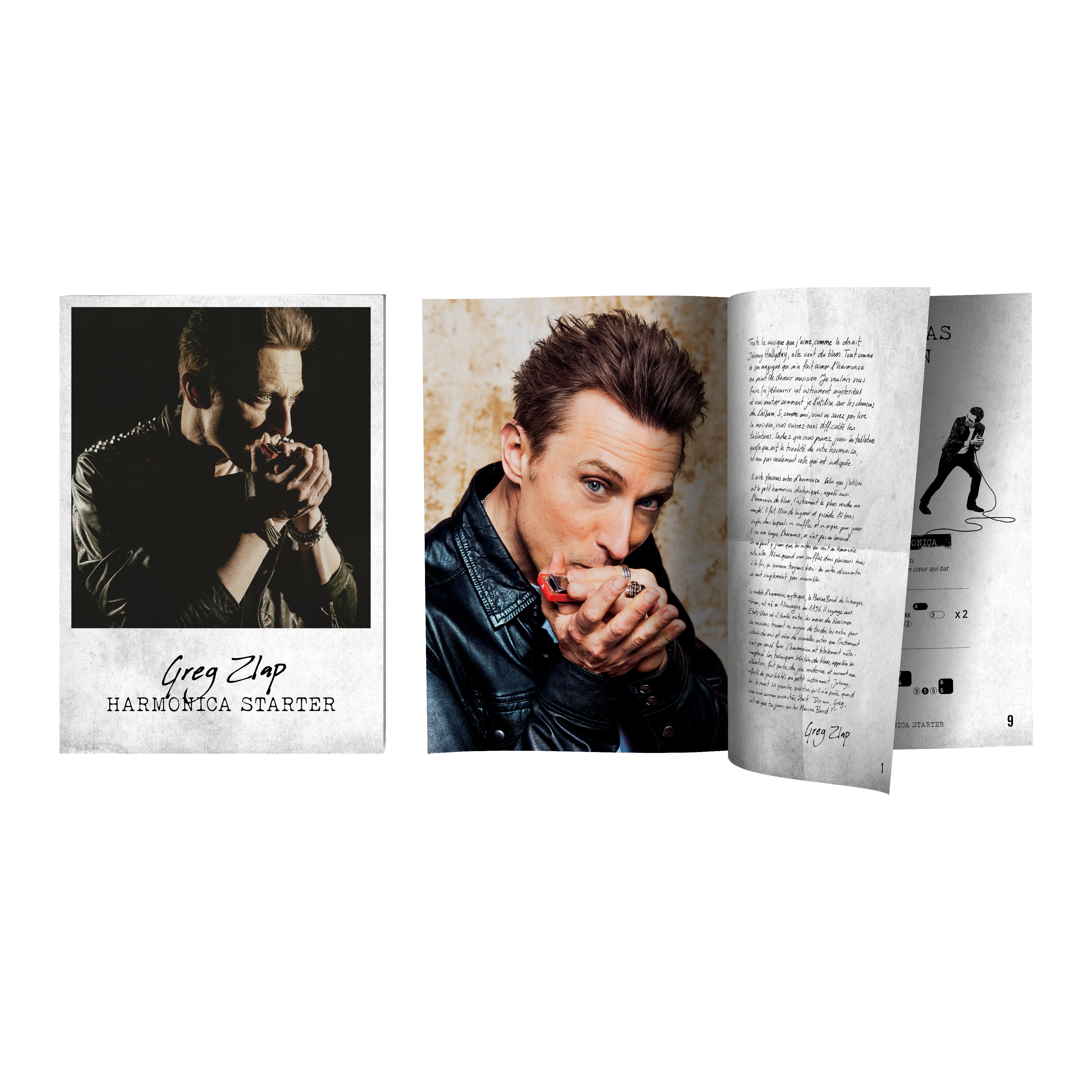 HARMONICA BLUESBAND NOIR (en Do) AVEC LIVRET "HARMONICA STARTER" PAR GREG ZLAP