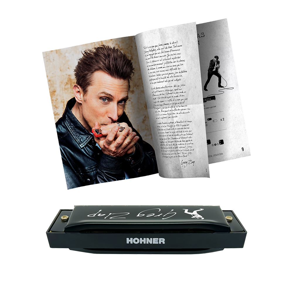 HARMONICA BLUESBAND NOIR (en Do) AVEC LIVRET "HARMONICA STARTER" PAR GREG ZLAP