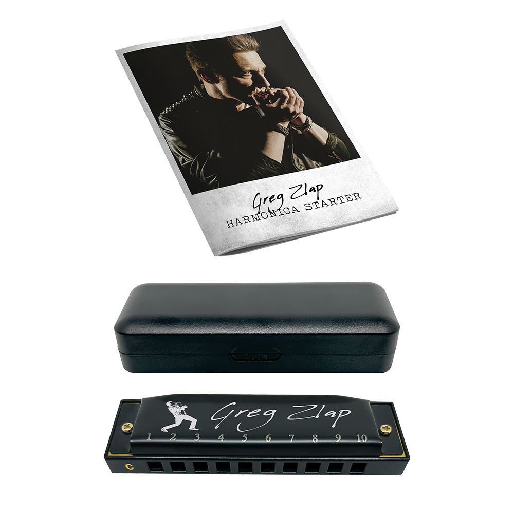 HARMONICA BLUESBAND NOIR (en Do) AVEC LIVRET "HARMONICA STARTER" PAR GREG ZLAP